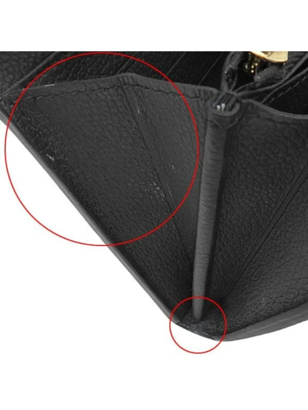 Louis Vuitton Wallet Portefeuille Sarah Monogram Empreinte Black Beige Gold
